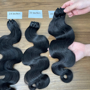 Cheveux tendance, noir naturel, ondulation vapeur, trame de cheveux, facile à appliquer, 100% cheveux humains vietnamiens, prêt à être expédié - Product Image 6