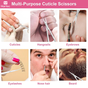 Professional Cuticle And <b>Nail</b> Scissors With Leather Pouch, Stainless Steel <b>Nail</b> Grooming <b>Kit</b> For Salon & Personal Travel Use - Product Image 4