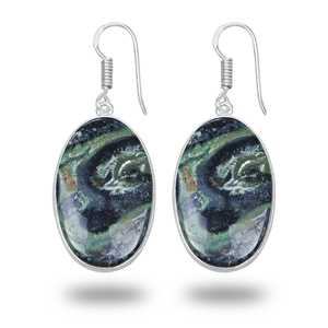 Pendientes de Jaspe Galaxia Estrella Natural, Modernos y Lindos, Plateados, Joyería Hecha a Mano al por Mayor, Regalo para Mujeres y Niñas, para Fiestas - Product Image 3