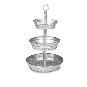 Bandeja de Servir de Acero Galvanizado de 3 Niveles con Asa, Plato para Fiestas, para Cupcakes y Postres, Soporte de Metal Premium para Exhibición de Pasteles, en Oferta - Product Image 6