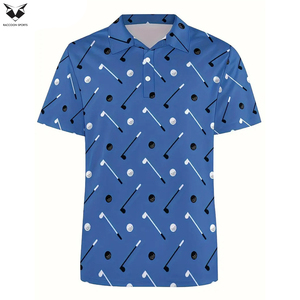 เสื้อโปโลพิมพ์ลายสำหรับผู้ชาย เสื้อคลับกอล์ฟพิมพ์ลายเต็มตัว เสื้อไซส์ใหญ่ เสื้อคลุมลำลองสำหรับฤดูร้อน เสื้อโปโลสำหรับผู้ชายใส่เล่นกีฬากลางแจ้ง - Product Image 2
