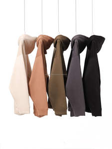 Nouveaux modèles d'automne et d'hiver, vente en gros, sweats à capuche en daim personnalisés 420 g/m², unisexe, sans cordon, sweats à capuche unis - Product Image 3