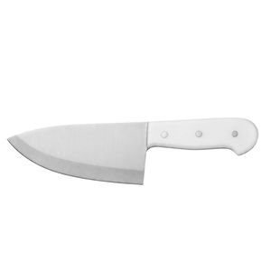 Couteaux utilitaires haut de gamme en acier inoxydable avec lame large incurvée et tranchante et manche à triple rivet blanc pour la viande en cuisine - Product Image 1