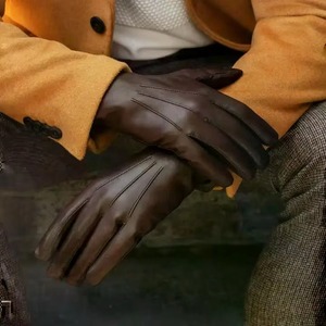 Hot Sale Cheap Fashion Men Touch Screen Winter Genuine Leather <b>Gloves</b> Cowhide Sheep Skin <b>Warm</b> Lined Hand Made Leather <b>Gloves</b> - Product Image 4