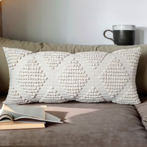 Housse de coussin lombaire en coton ivoire extra longue de 14 x 36 pouces – Grand coussin décoratif pour canapé et lit - Product Image 2