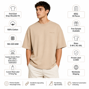 เสื้อยืดผู้ชายสีผสมแบบกำหนดเอง ผ้าฝ้ายเนื้อหนา คอกลมแบบริบ - เหมาะสำหรับขายส่งเสื้อผ้าสตรีทแวร์ - Product Image 4