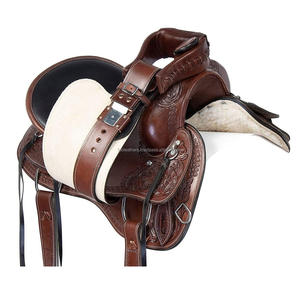 Ensemble de selle d'équitation Western Pleasure Trail en cuir véritable, élégant et confortable, fabriqué à la main, disponible avec un jeu de punaises en vrac - Product Image 6