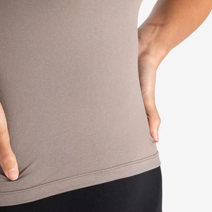 Camiseta Deportiva para Mujer OEM, Material Elástico que Absorbe el Sudor, Cómoda para Hacer Ejercicio, Camiseta para Gimnasio, Correr, Yoga, Venta al por Mayor - Product Image 6