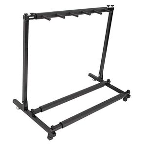 Supporto per Chitarre Pieghevole in Tre Parti in Metallo Nero Flessibile e Multiplo - Product Image 3