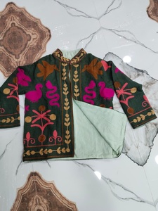 Suzani Embroidered <b>Quilted</b> <b>Jackets</b> Intricate Traditional <b>Patterns</b> Knitted 100% Cotton for Boho Ethnic Wear Layering Gifts - Product Image 3