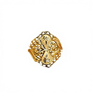 22K Solid Yellow Gold <b>Ring</b> for Women Traditional Filigree Floral Design 916 Hallmarked Pure Gold <b>Indian</b> Jewelry Gift - Product Image 1