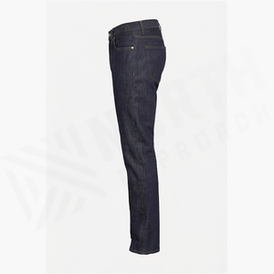 Jean en denim coupe droite délavé foncé pour homme, coupe slim, en coton, style décontracté, pantalon d'automne - Product Image 3