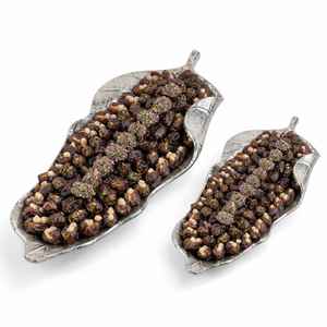 Bandeja de Chocolate de Lujo con Forma de Hoja, Plato de Metal para Servir Frutos Secos, Vajilla Decorativa - Product Image 1