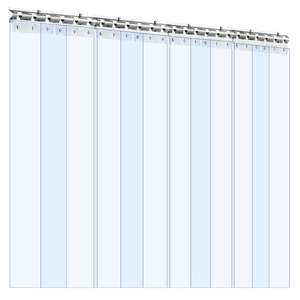 Clear PVC <b>Strip</b> Curtain 84\" Height X 48\" Width X 0.08\" Thickness 8 PCS Smooth Waterproof <b>Plastic</b> <b>Door</b> <b>Strips</b> for Walk Freezer - Product Image 1