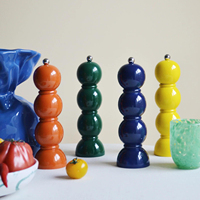 Ensemble moulin à sel et à poivre rotatif en bois, sélection colorée, réglable, manuel, laqué, pour la cuisine