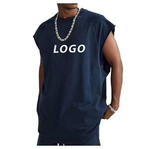 High Quality Casual Plain Knitted Plus Size Tank Top 100% Cotton Breathable <b>Men's</b> Quick-Dry Premium Summer Gym <b>Singlets</b> - Product Image 3