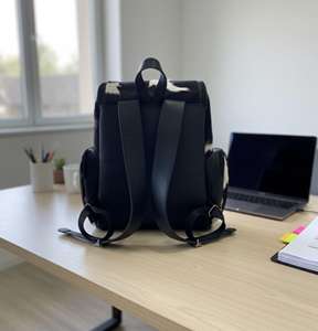 Mochila Vintage de Cuero con Pelo de Vaca, Bolso para Portátil de Cuero Rústico, Multifuncional, Gran Capacidad, Unisex, con Cierre, Modelo HNBP-0025 - Product Image 5