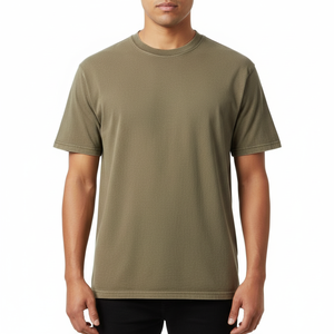 T-shirt Homme Personnalisé OEM en Coton Lourd 180 g/m² de Haute Qualité, Impression Personnalisée, Coupe Courte et Oversize, Design Uni - Product Image 2