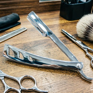 Professional OEM Private Label Supplier Barber Folding Shavette Black Wood Handle Face Salon <b>Razor</b> Magnetic Stainless Steel - Product Image 5