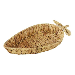 Custom Size Wholesale Natural Water Hyacinth <b>Tray</b> Leaf Shape Water Hyacinth Serving <b>Tray</b> Serving Classic Home Decor - Product Image 1