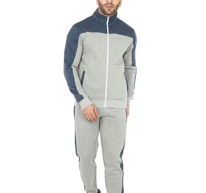 Ensemble de survêtement pour homme à capuche, en laine/polyester épais et respirant, avec sweat-shirt zippé et pantalon de jogging, coupe décontractée, pour l'automne - Product Image 1