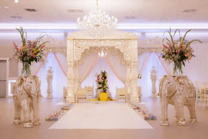 Decoración de Entrada para Banquete de Boda del Sur de la India, Ídolo Dorado de Ganesha, Estatua de Ganpati Vintage, Desmontable, de Fibra de Vidrio, Tamaño Personalizado - Product Image 6