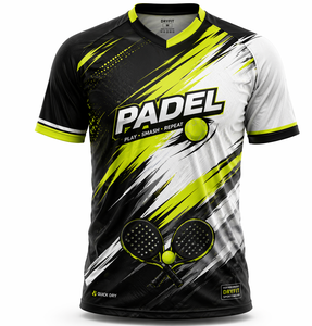 Camiseta Deportiva Dryfit Personalizada para Pádel, Secado Rápido, Transpirable, Impresión Digital, Logotipo Frontal, 100% Poliéster, Verano, Manga Corta, OEM - Product Image 2