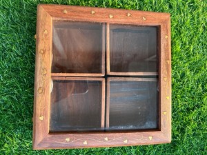 Handcrafted Wooden <b>Spice</b> <b>Box</b> Organizer for Indian Masalas Herbs Salt Sugar and Everyday Kitchen Essentials - Product Image 1
