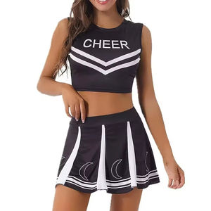 Uniforme de cheerleading All Star Academy à manches longues AB Crystal, vente en gros, uniformes de compétition de cheerleading noirs - Product Image 4