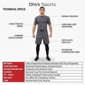 Custom Charcoal Gray MMA Fight <b>Shorts</b>-Lightweight No-Gi <b>Grappling</b> <b>Shorts</b> with Hook Loop Waistband for Men - Product Image 5