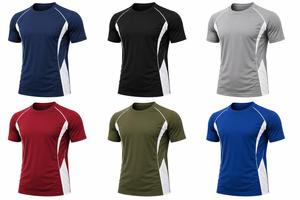 T-shirt de compression à manches courtes pour homme, séchage rapide, respirant, coupe ajustée, sportif, col rond, tricoté, toile unie 180g, vêtement de sport - Product Image 6
