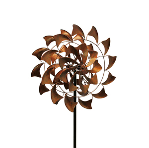 Molinillo de Viento Metálico para Decoración de Jardín con Estaca, Forma Irregular, Acabado Cepillado, Resistente a la Intemperie, Tema Natural Moderno - Product Image 6