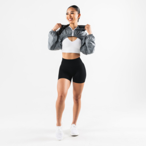 Dernières tendances de la mode, vestes courtes de haute qualité, vestes coupe-vent légères et imperméables à capuche personnalisées pour femmes - Product Image 4