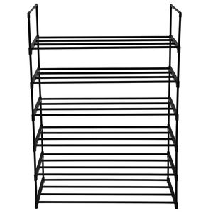 Scarpiera a 6 livelli nera, mobiletto porta scarpe dal design semplice, organizer per camera da letto, ingresso, corridoio, armadio - Product Image 4