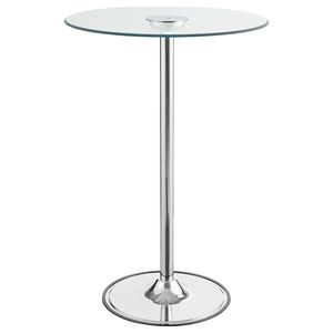 Tavolo da Bar Indra con Piano in Vetro Cromato e LED, Design Moderno per Uso Domestico o Commerciale - Product Image 3