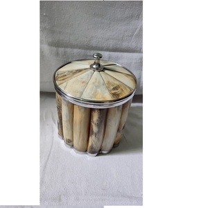 Seau à glace en corne naturelle pour champagne, bière, vin, fût de refroidissement en corne de vache pour seau à glace en acier pour la maison et les restaurants - Product Image 2