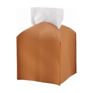 Luxury <b>Cube</b> PU Leather Tissue Box Holder Decorative Facial Tissue Cover Modern Tissue Dispenser for Home Office Hotel Restaurant - Product Image 5