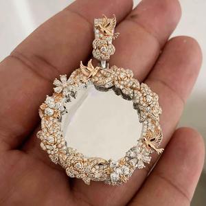 จี้เงินโรเดียม Luxira Jewels ประดับโมอิสซาไนต์ทรงเหลี่ยมเจียระไนแบบเบเซล สไตล์ฮิปฮอป สำหรับผู้ชาย เหมาะสำหรับงานแต่งงาน - Product Image 1