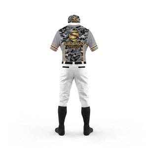 Tenues de baseball et de softball entièrement imprimées, 100 % polyester, ensemble de vêtements de sport, nom et numéro personnalisés, respirantes - Product Image 5