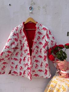 Couette matelassée en velours de coton imprimé numérique indien, réversible, écologique, respirante, pour femme, motif animalier, formelle, pour l'hiver - Product Image 1