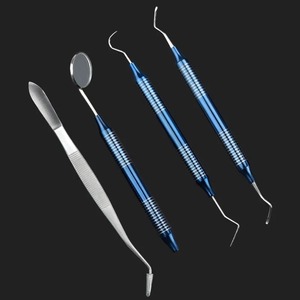 Kit de 4 Piezas de Herramientas Dentales de Acero Inoxidable: Raspador, Espejo y Mango Ergonómico para Eliminar Placa y Sarro - Higiene Bucal - Product Image 2