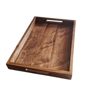 Plateau de service rectangulaire en bois créatif avec finition naturelle, plateau décoratif en bois artisanal pour la maison et la cuisine - Product Image 6
