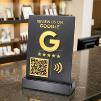 Porta Códigos QR Acrílico Negro Personalizado, Ecológico, Antioxidante, Art Deco, Portátil, Reutilizable, Letrero de Mesa Personalizado