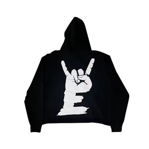 Sweat à capuche surdimensionné personnalisé pour homme en coton mélangé, imprimé sérigraphié, style streetwear, épaules tombantes, poids lourd - Product Image 2