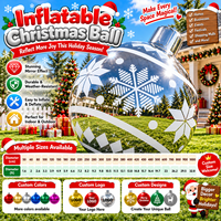 Grande boule de Noël gonflable avec logo et couleurs personnalisés, boule miroir géante, décoration de fête pour centre commercial, festival