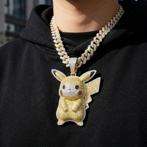 RCK Global <b>Custom</b> Iced Pendant <b>Necklace</b> Bulk Supply VVS Moissanite 925 Sterling Silver Hip Hop Icing Unisex Pendant - Product Image 2