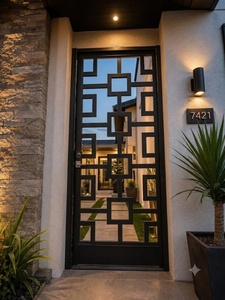 Royal Luxury Steel Entrance Door Handcrafted with Geometric Pattern Design Rust & Water Resistant for Exterior Use - Product Image 5