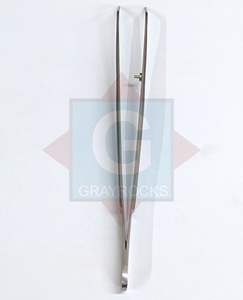 Pinzas dentales Gray Rocks de acero inoxidable plateadas con mango de diseño cruzado de lujo y agarre acolchado manual de 5 posiciones de mandíbula - Product Image 2