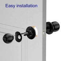 Cerradura de Bola Redonda Inteligente con Contraseña de Acero Inoxidable Keyplus, Sin Manija, para Puerta de Seguridad de Oficina o Habitación