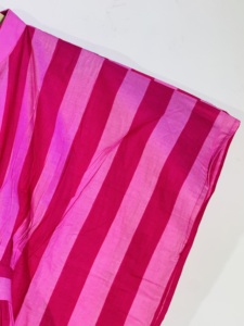 Striped hot Pink <b>Kaftan</b> Dress With Mandarin Collar Loose Maxi Sleeveless <b>Summer</b> Casual Dress - Product Image 2